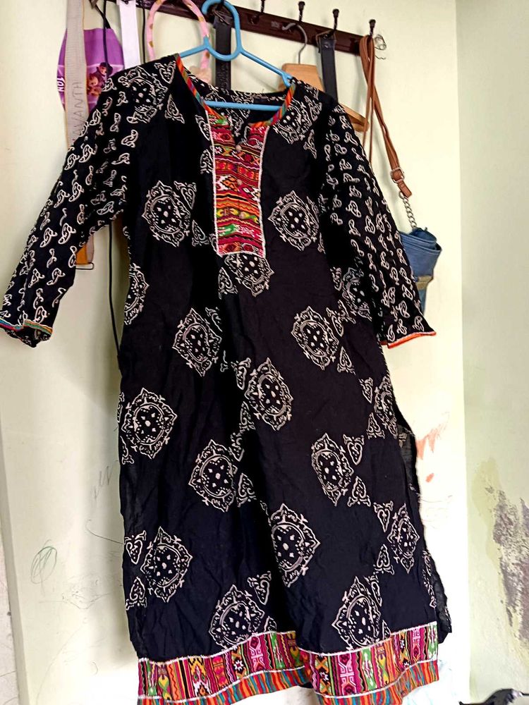 Black Printed Kurti
