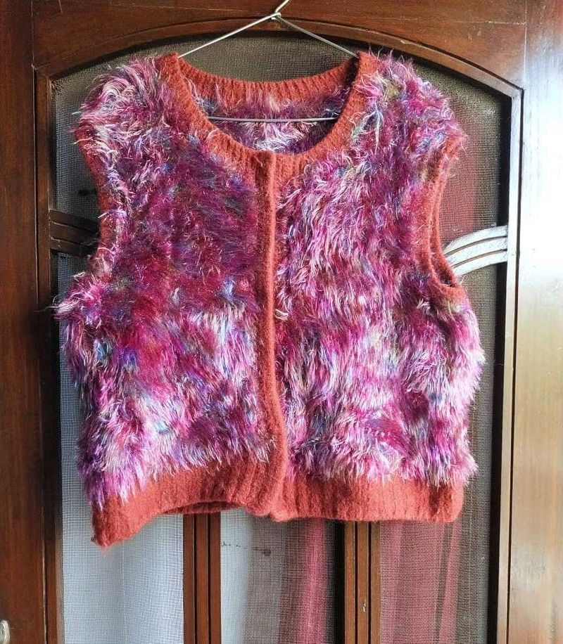 Wool Glitter Knit Vest