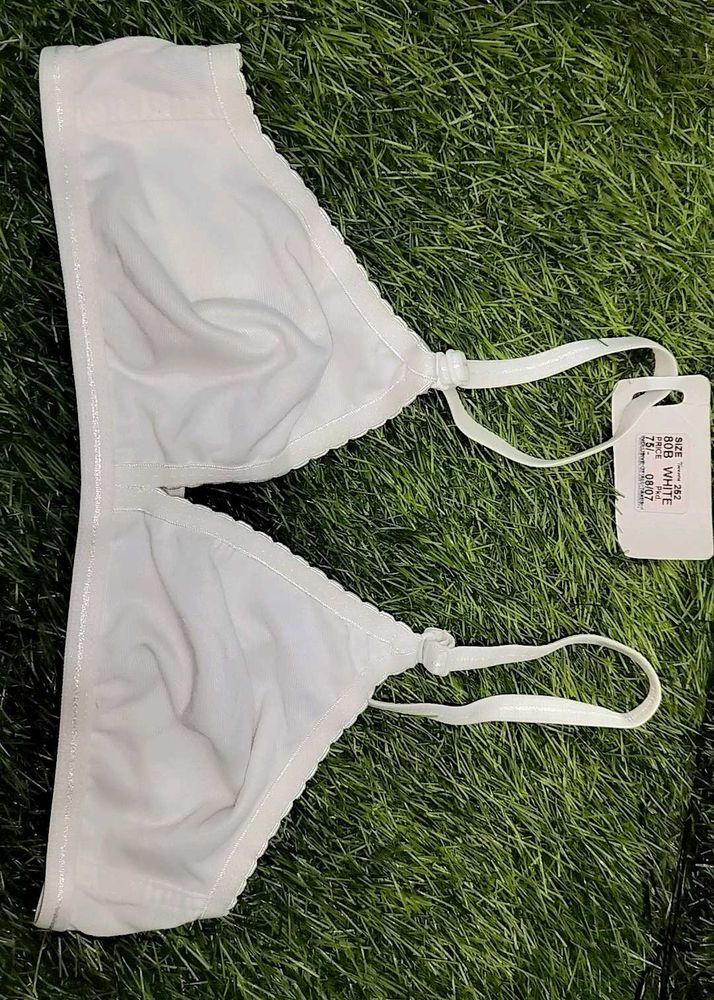 White Cotton Bra - New with Tag