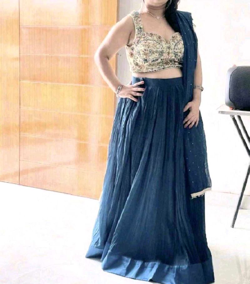 🔥Blue Lehenga Choli Set❤️