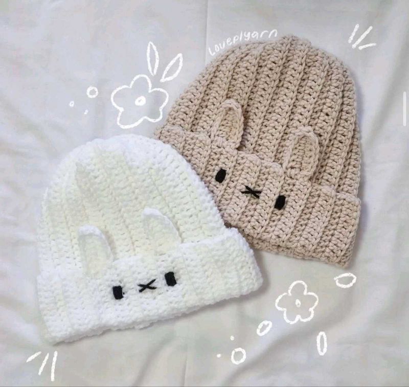 Cute Crochet Bunny Beanies