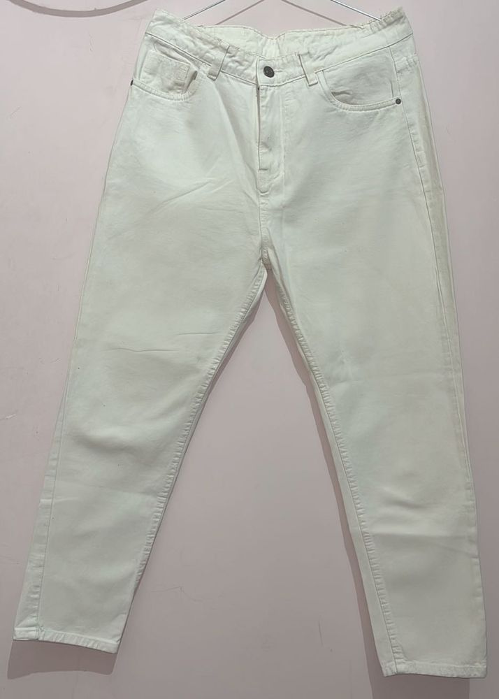 White Straight Leg Jeans