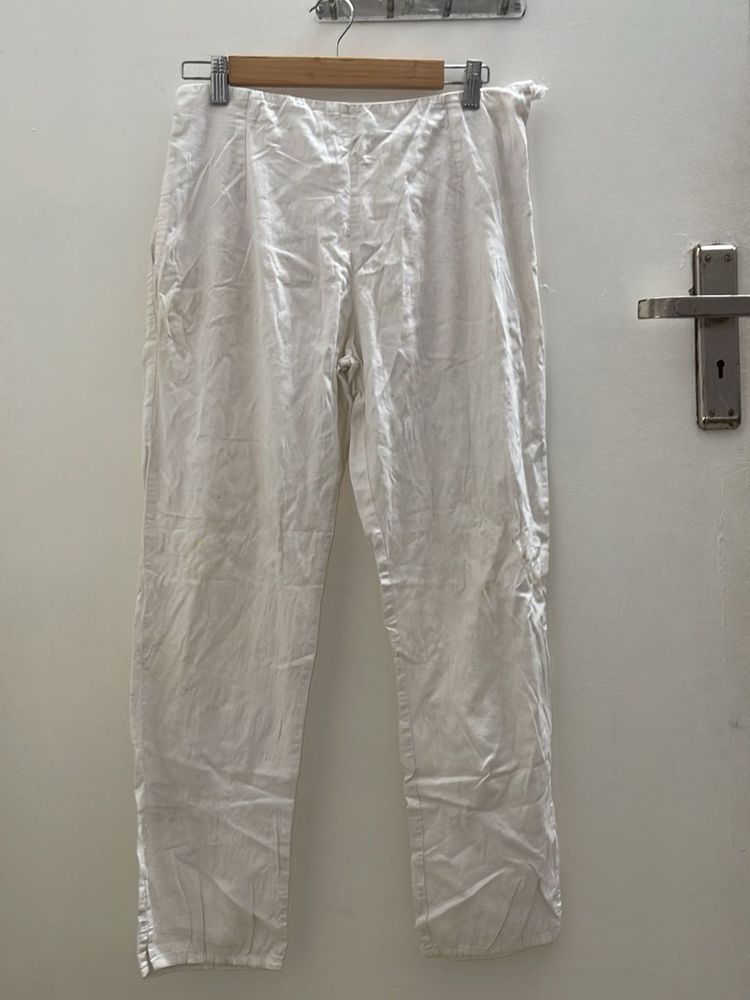 White cotton pant for women