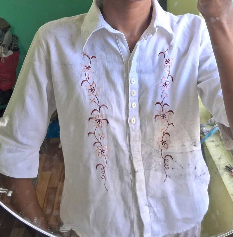 Floral Embroidered Shirt