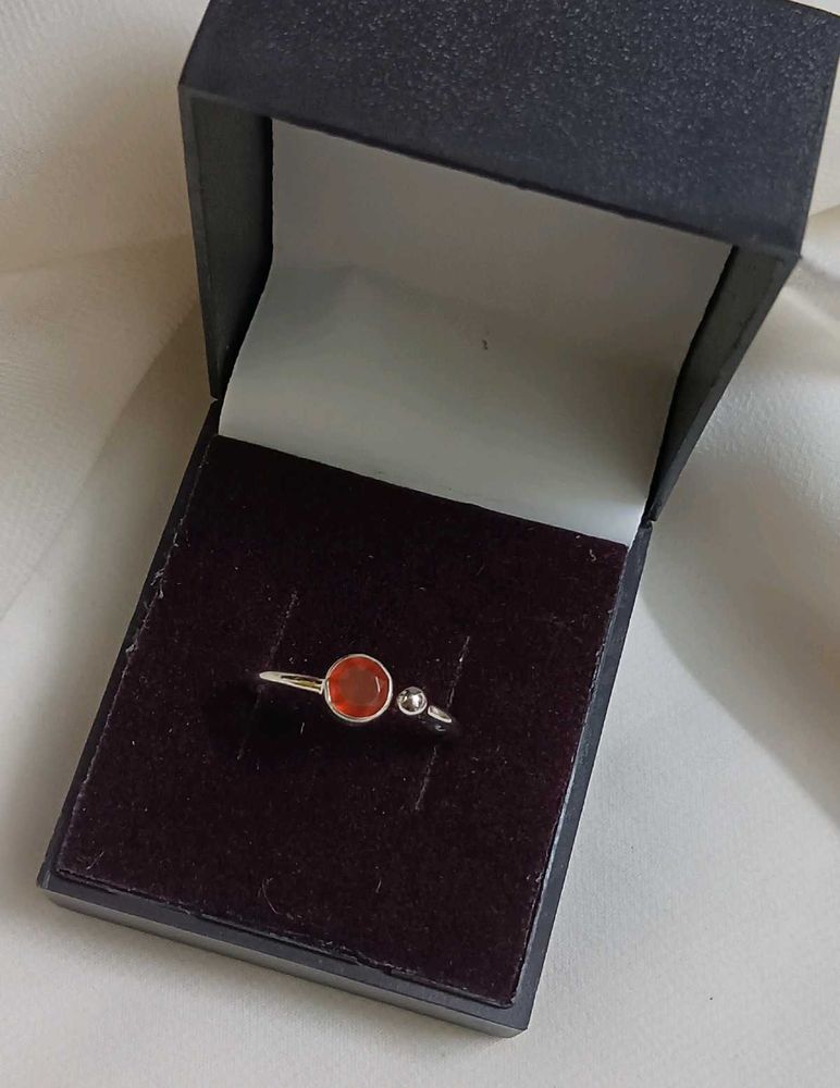 Pure Silver Carnelian Ring