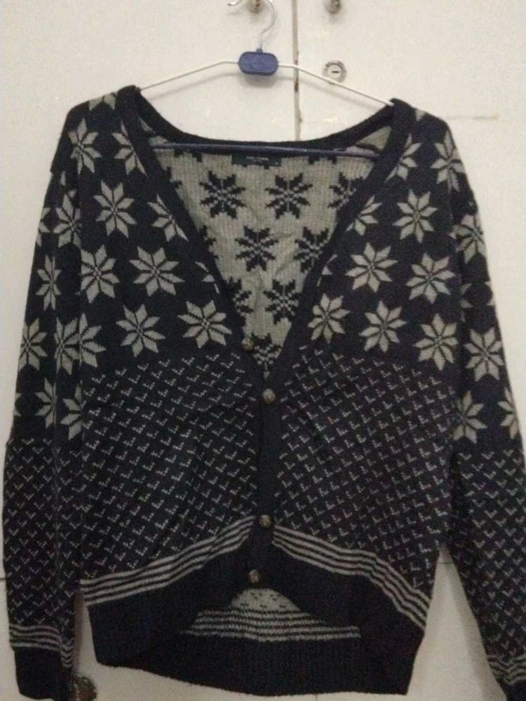 Patterned Cardigan Sweater