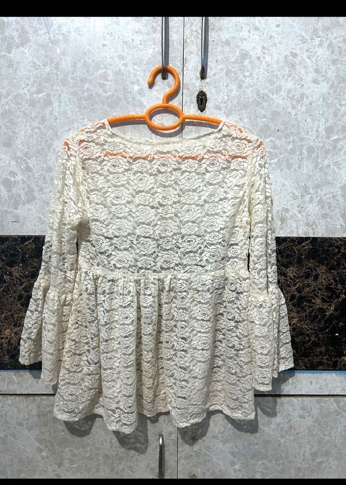 Lace Bell Sleeve Top