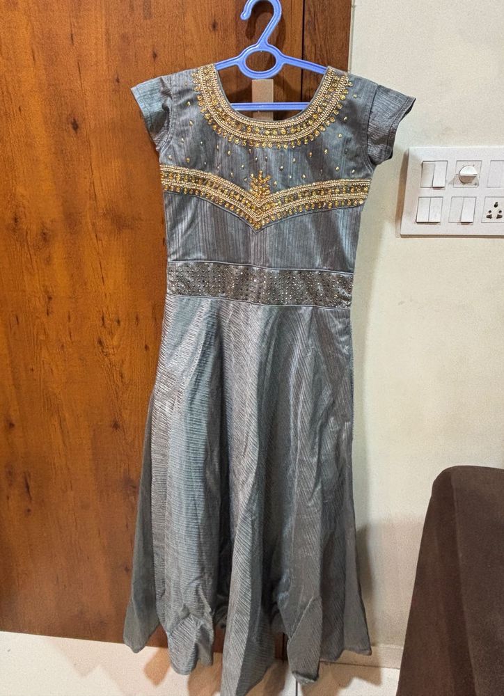 Ethnic Grey Maxi Dress
