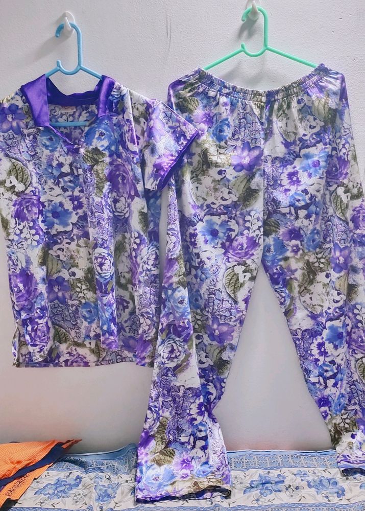 Floral Printed Night Dress For Girls