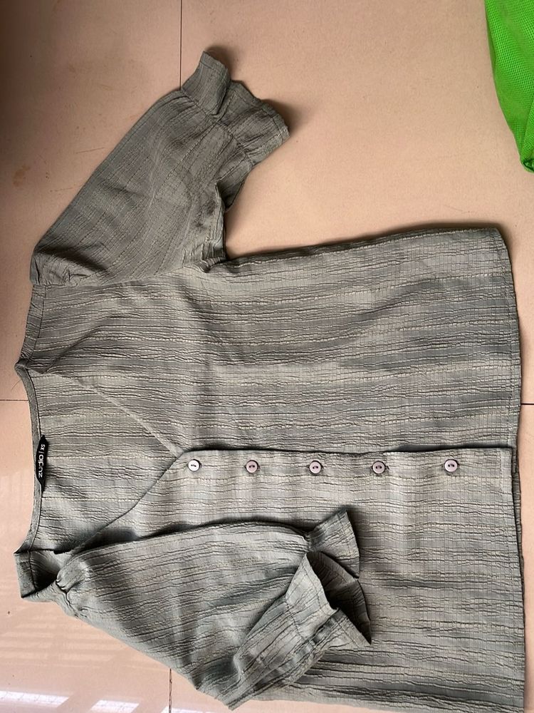 Elegant Olive Green Blouse