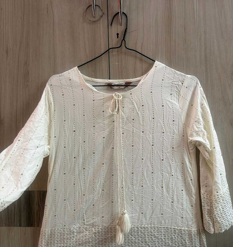 White Embellished Top