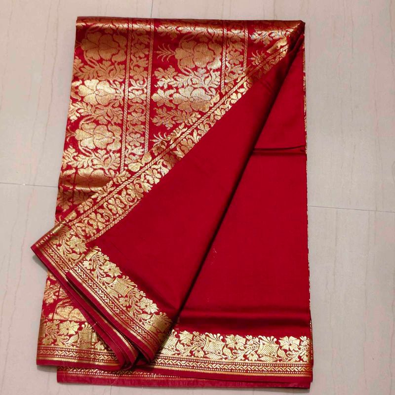 Elegant Red Silk Saree