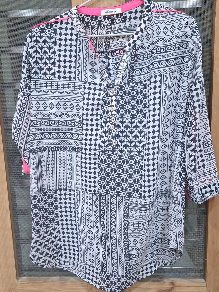 Long Top With Jorjet Fabric In 2xl Size