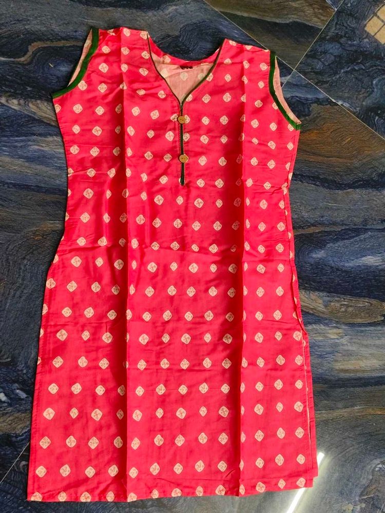 Pink Printed Kurta