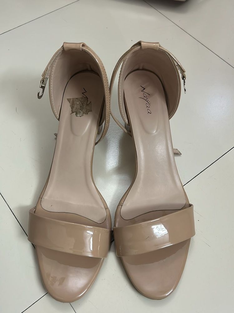 nude strappy heels