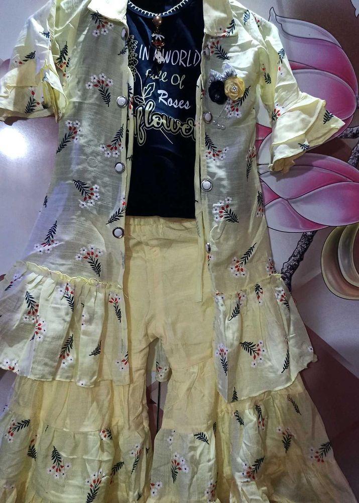 3 Piece Sharara Set For Girls