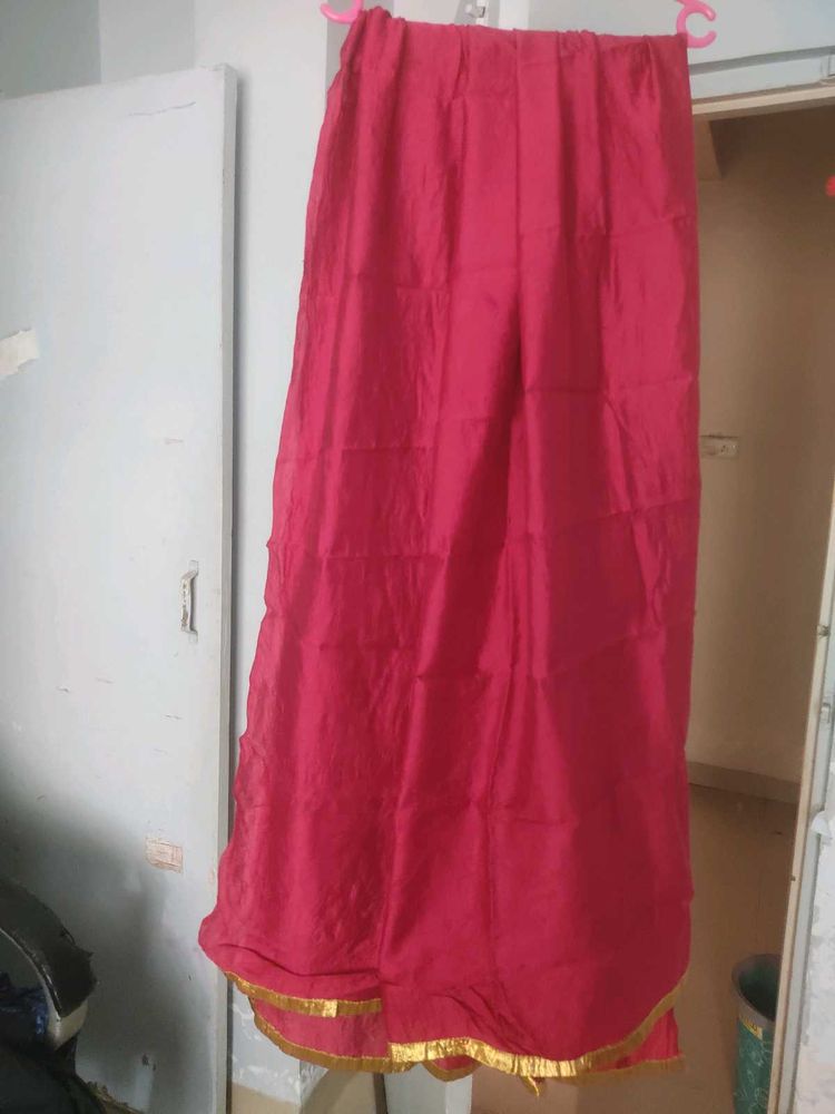 Red Dupatta With Golden Border