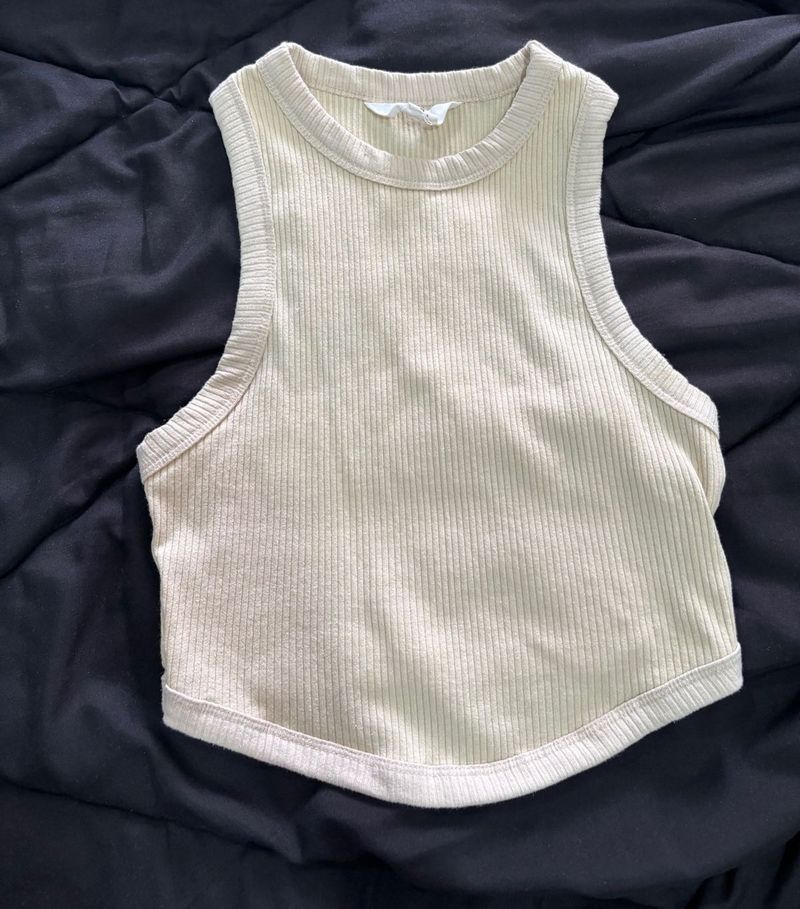 Beige Crop Top