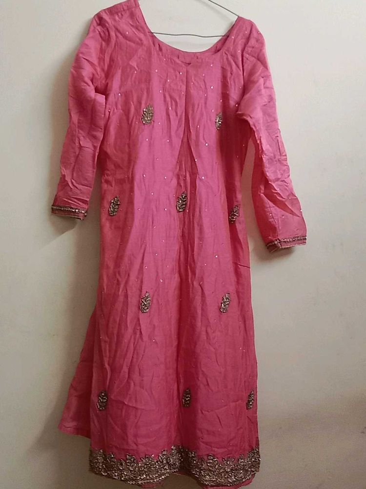 Pink Embellished Kurti