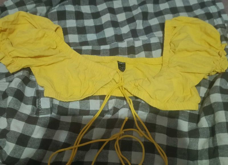 Yellow Puff Sleeve Top