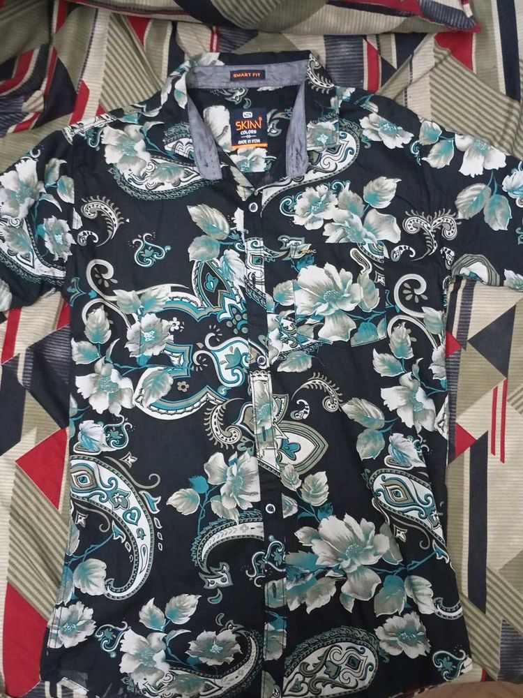 SKINN Floral Print Short Sleeve Shirt