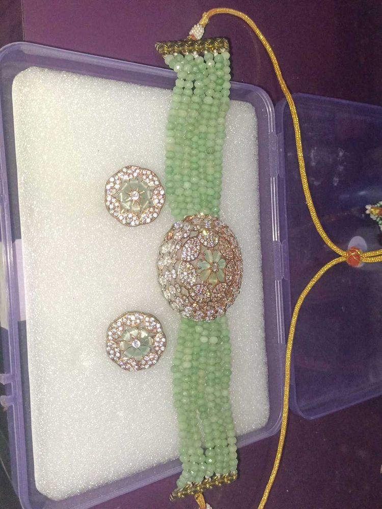 Elegant Beaded Necklace &amp; Earring Set