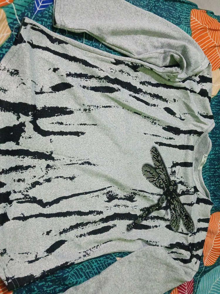 Grey Long Sleeve Top