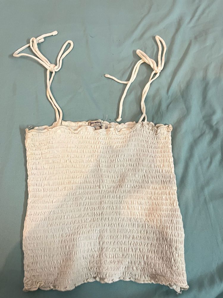 White Tie Strap Tank Top