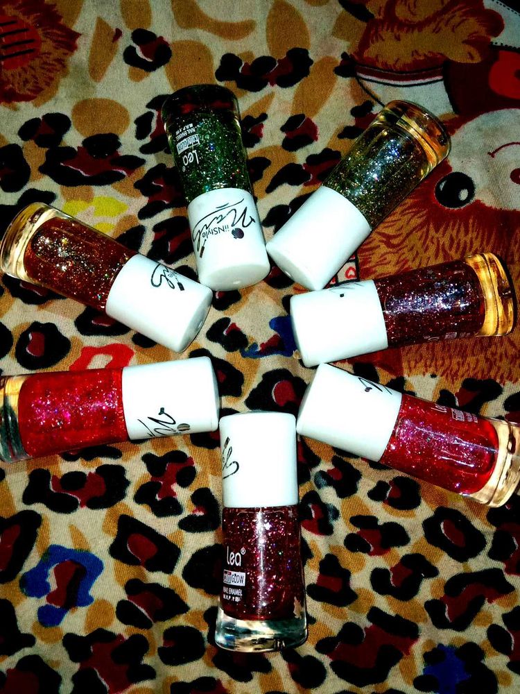 7 Colour Glitter Nail Paint