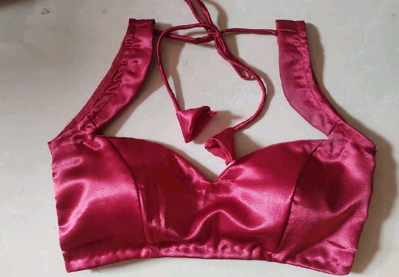 Elegant red Blouse(sweetheart neck)