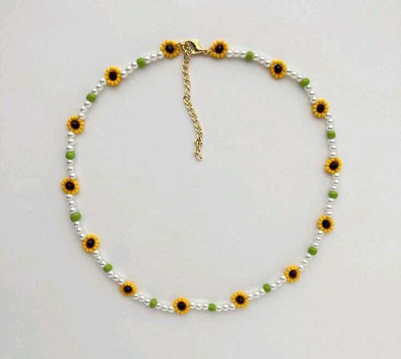 Pinteresty Sunflower Pearl Necklace 🌻