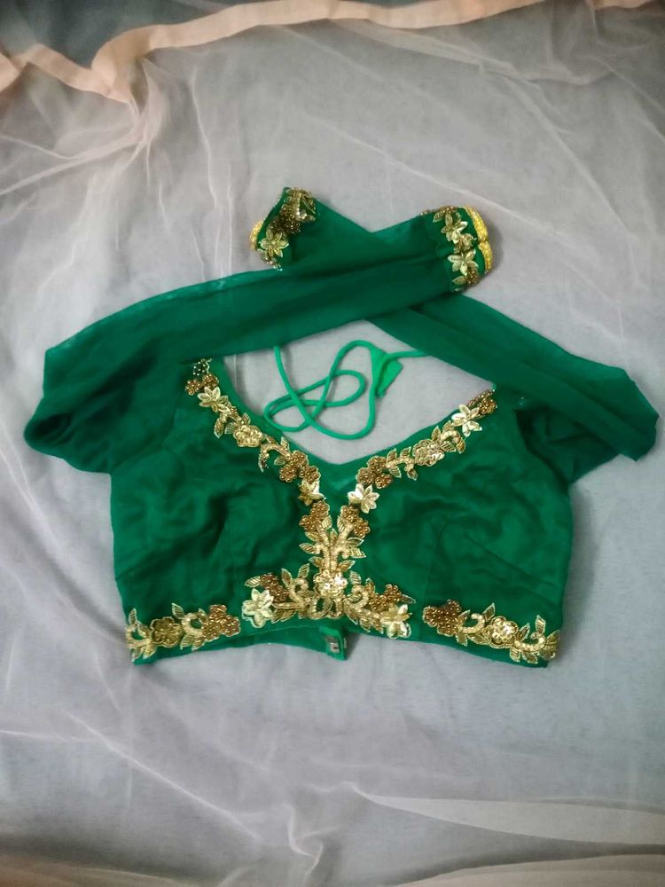 Green Embroidered Blouse