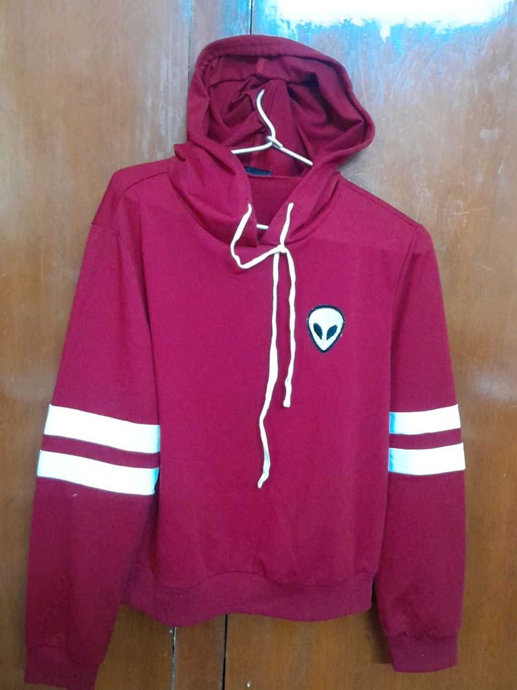 Maroon  Shein Hoodie, Unisex