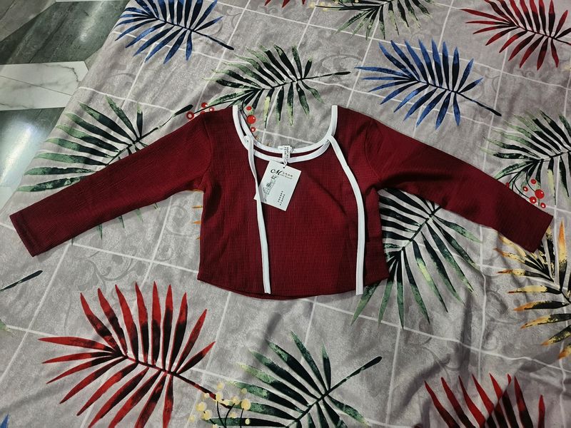Burgundy Cropped Top