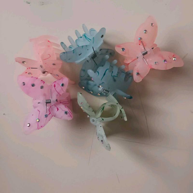 Butterfly Hair Claw Clips - Set of 6