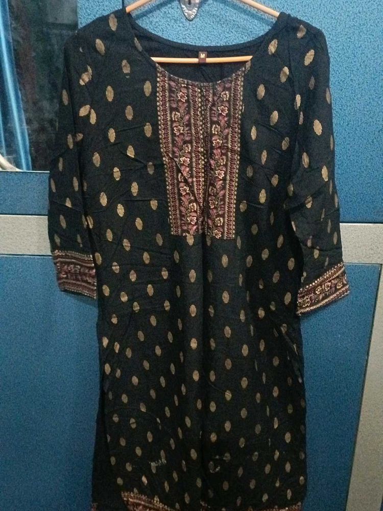 Black Polka Dot Embroidered Tunic