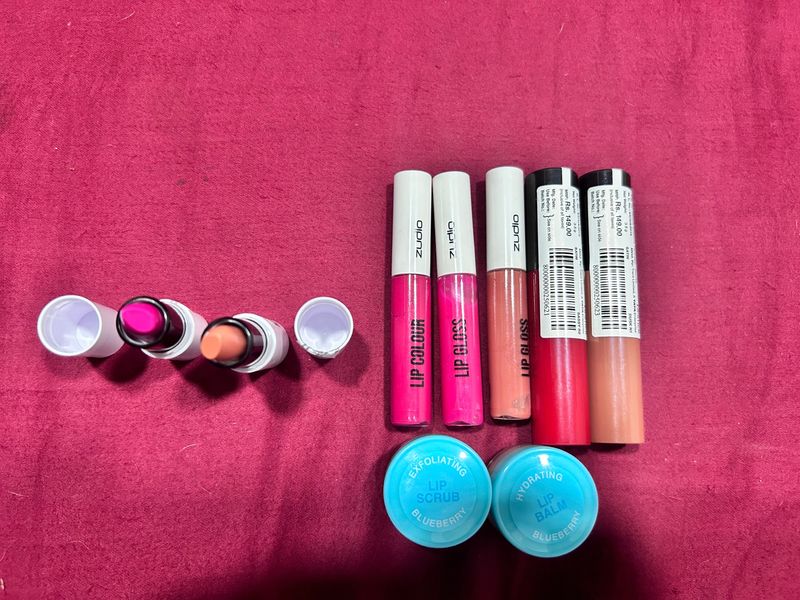 Lipstick,lipcolor,lipgloss Lipbalm N Lip Scrub Combo