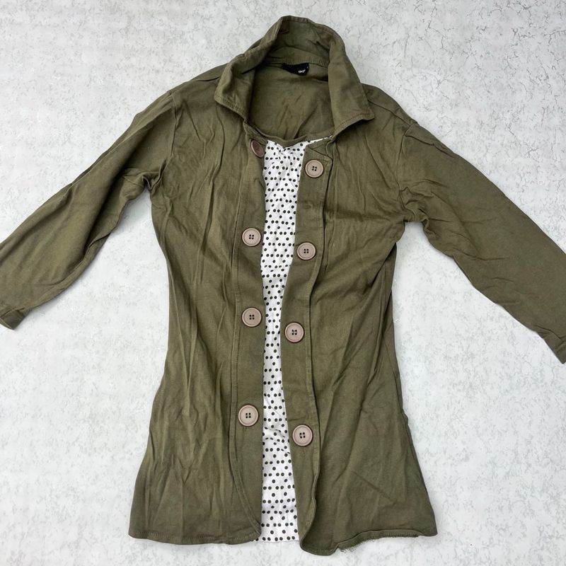 Olive Green Button-Down Jacket