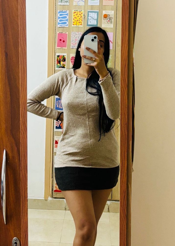 Mini Wool Dress For Womens