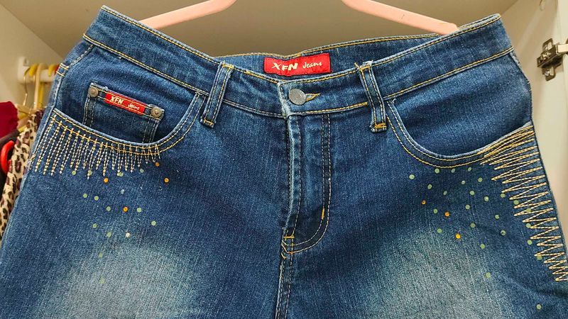Embellished Denim Jeans