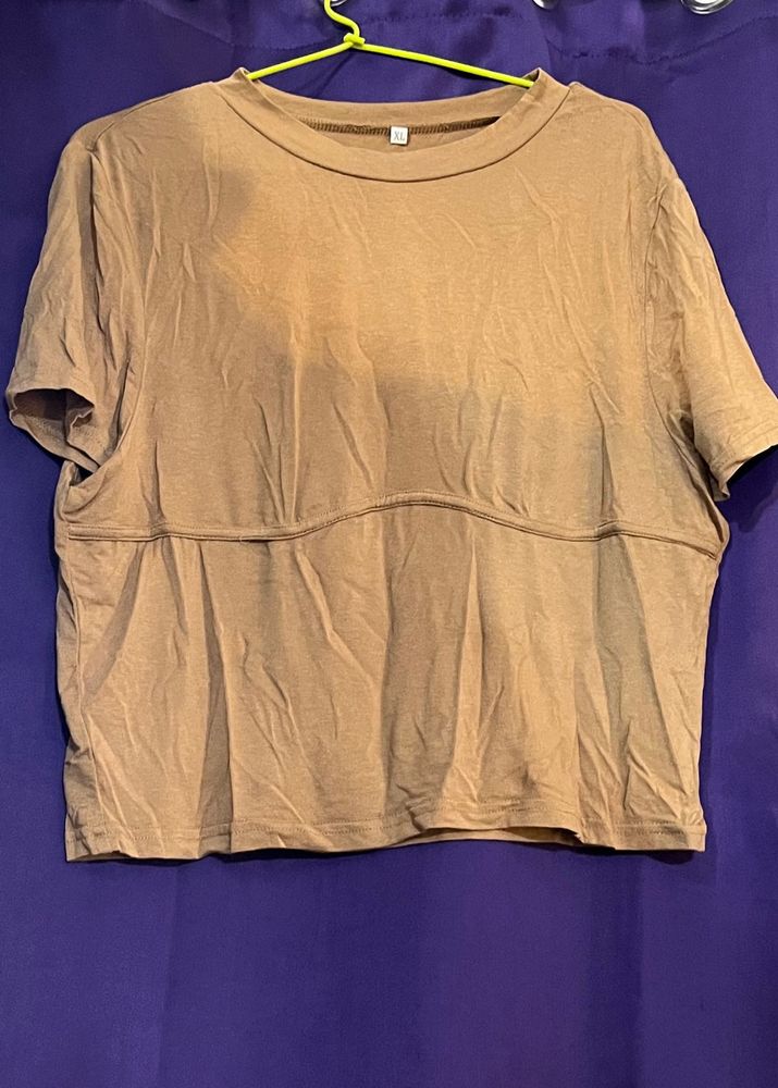Tan Brown Crop Top
