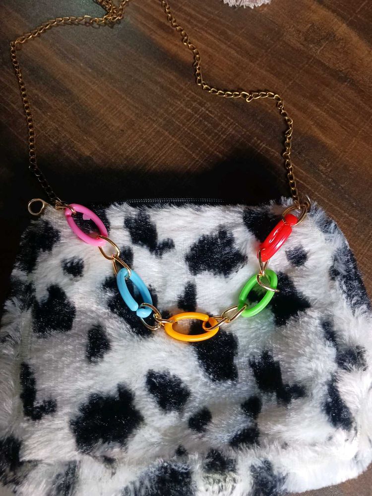 Cow Print Chain Bag