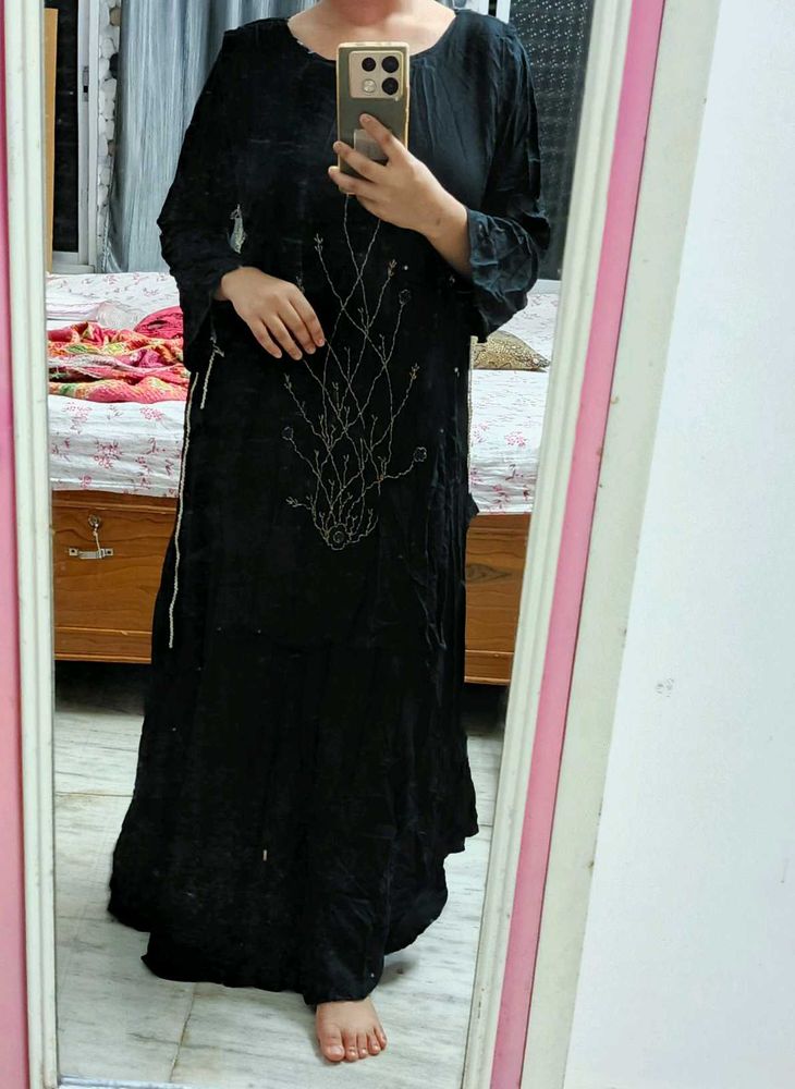 Women&#39;s Black Printed Kurti