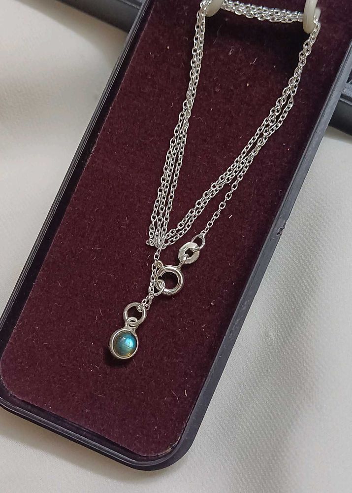 Original Silver Dainty Labradorite Necklace