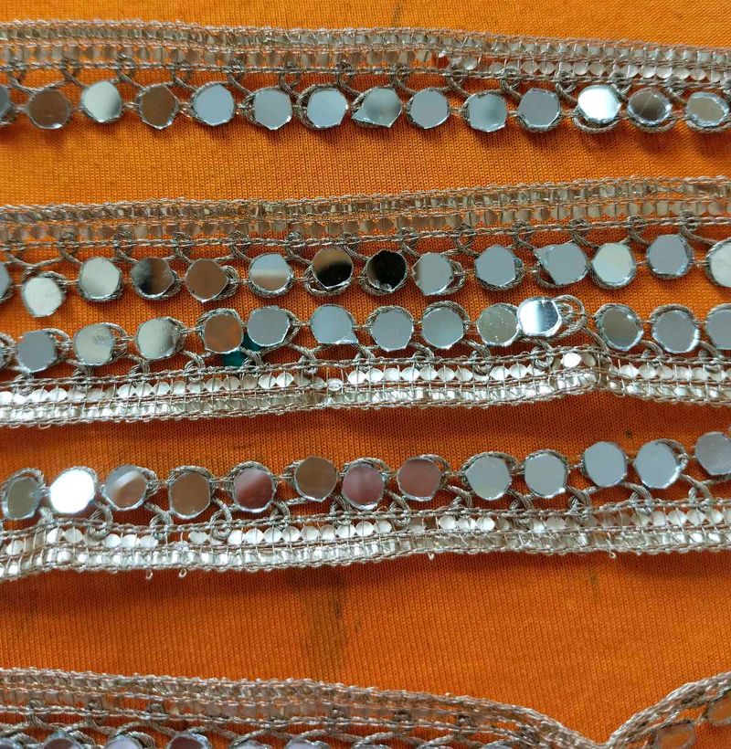 Mirror Embellished Lace New 10 meters