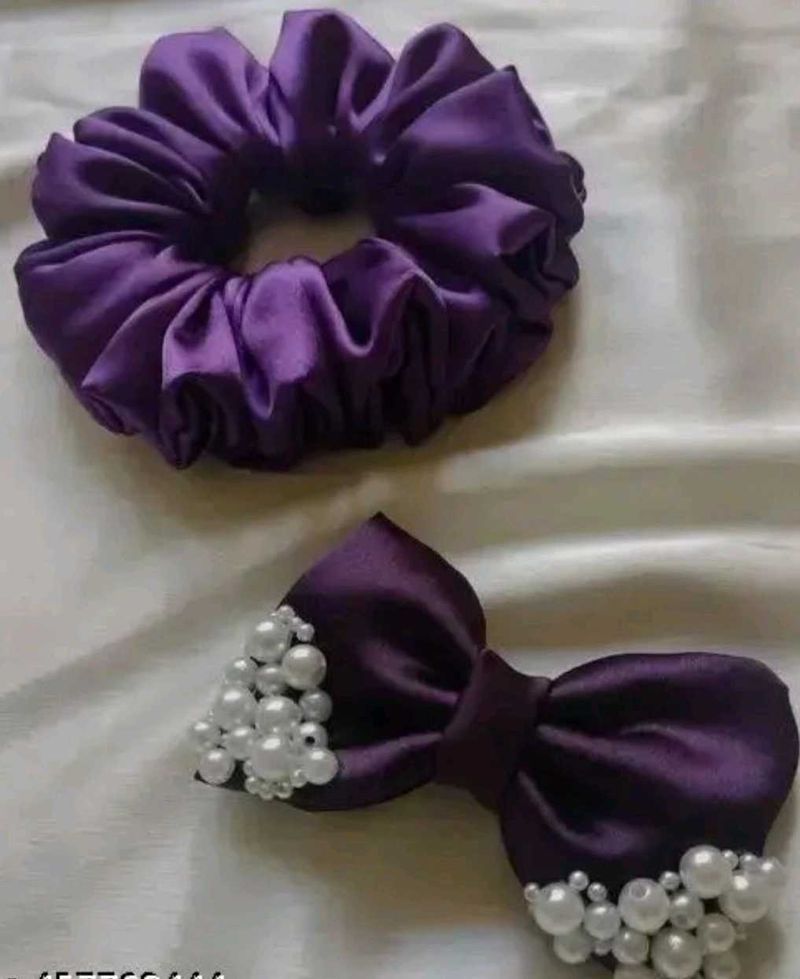 Purple Hair Accessory Set #satinbow