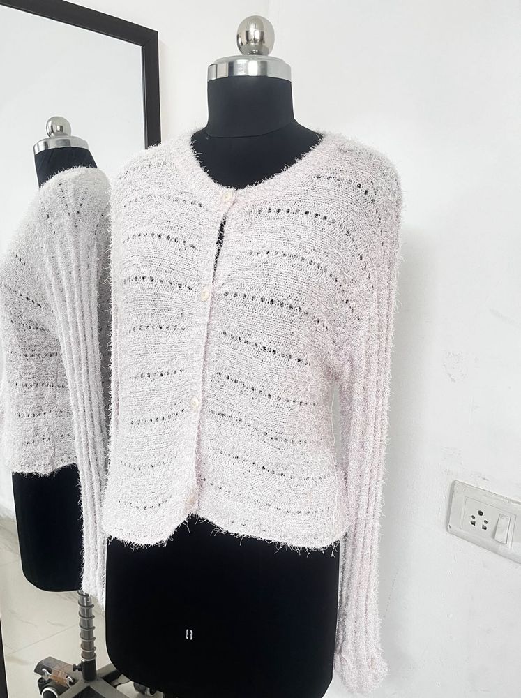 Cute Fuzzy Cardigan