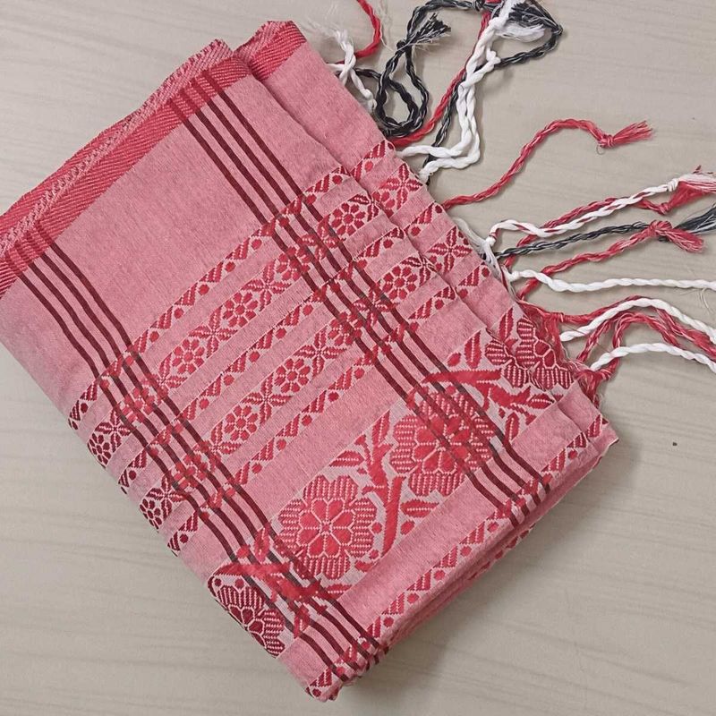 Begumpuri Red ♥️ Black 🖤 Pure Cotton Saree