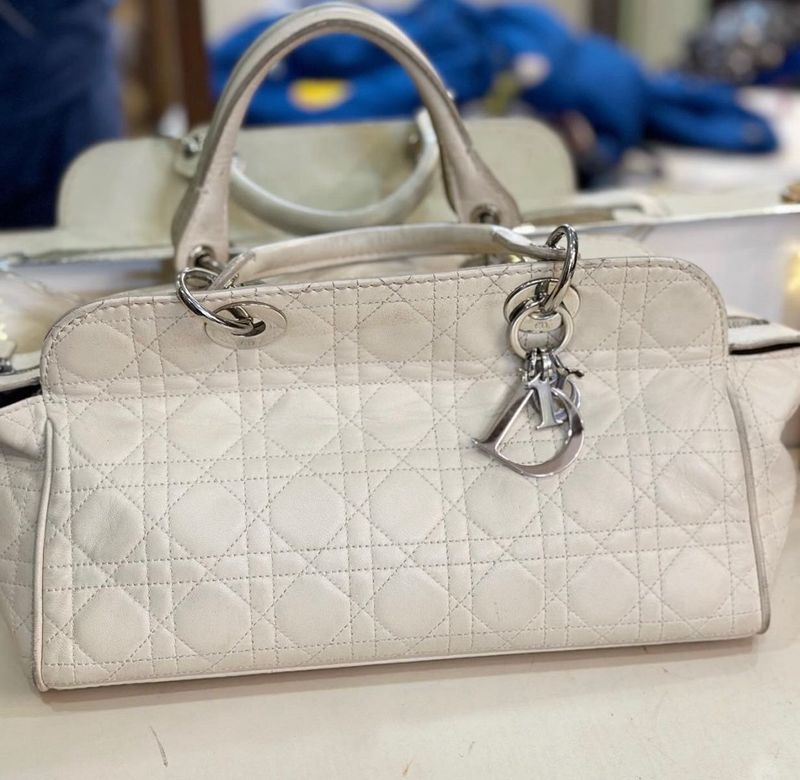 Authentic Christian Dior Cannage Top Handle Bag