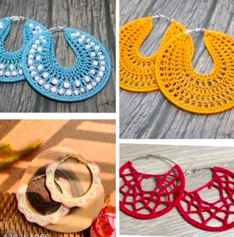 Crochet Hoop Earrings